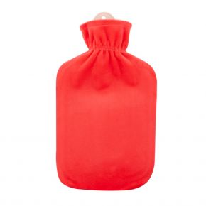 2,0 Liter Wärmflasche mit Flauschbezug "Koralle"